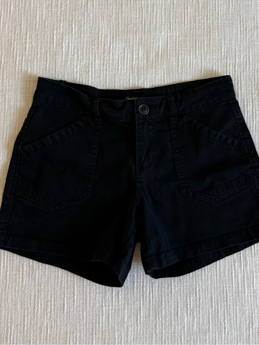 Black Women's Juniors Casual Pocket Shorts